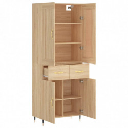 Highboard Sonoma-Eiche 69,5x34x180 cm Holzwerkstoff