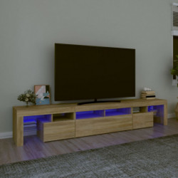 TV-Schrank mit LED-Leuchten Sonoma-Eiche 230x36,5x40 cm