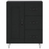 Highboard Schwarz 69,5x34x180 cm Holzwerkstoff