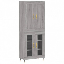 Highboard Grau Sonoma 69,5x34x180 cm Holzwerkstoff