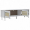 TV-Schrank SENJA Rattan-Optik Weiß 158x40x49cm Kiefernholz