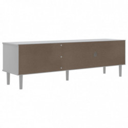 TV-Schrank SENJA Rattan-Optik Weiß 158x40x49cm Kiefernholz