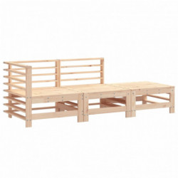 3-tlg. Garten-Lounge-Set Massivholz Kiefer