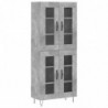 Highboard Betongrau 69,5x34x180 cm Holzwerkstoff