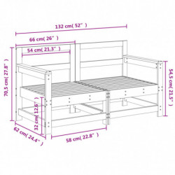 Garten-Ecksofas 2 Stk. Grau Massivholz Kiefer