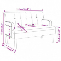 Sitzbank mit Rückenlehne Braun 112x65,5x75 cm Kunstleder