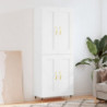 Highboard Hochglanz-Weiß 69,5x34x180 cm Holzwerkstoff