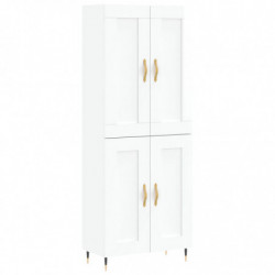 Highboard Hochglanz-Weiß 69,5x34x180 cm Holzwerkstoff