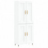 Highboard Hochglanz-Weiß 69,5x34x180 cm Holzwerkstoff