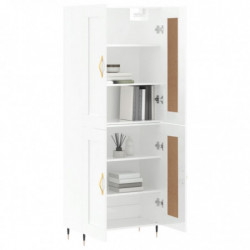 Highboard Hochglanz-Weiß 69,5x34x180 cm Holzwerkstoff
