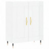 Highboard Hochglanz-Weiß 69,5x34x180 cm Holzwerkstoff