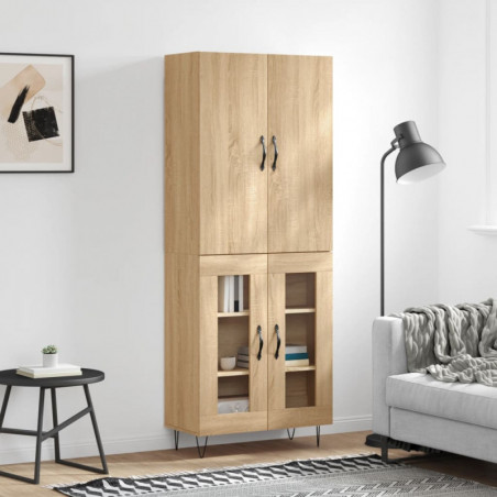 Highboard Sonoma-Eiche 69,5x34x180 cm Holzwerkstoff