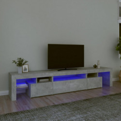 TV-Schrank mit LED-Leuchten Betongrau 215x36,5x40 cm