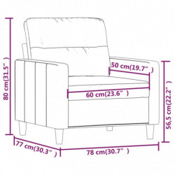 Sofasessel Dunkelgrau 60 cm Stoff