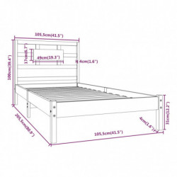 Massivholzbett Weiß 100x200 cm