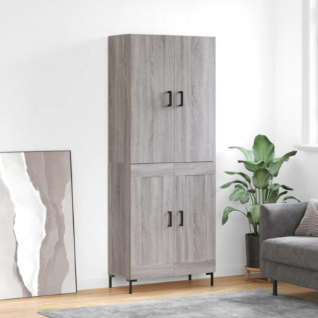 Highboard Grau Sonoma 69,5x34x180 cm Holzwerkstoff