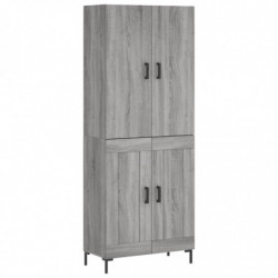 Highboard Grau Sonoma 69,5x34x180 cm Holzwerkstoff