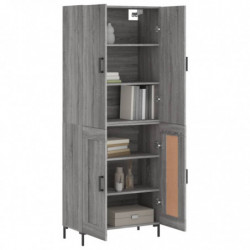 Highboard Grau Sonoma 69,5x34x180 cm Holzwerkstoff