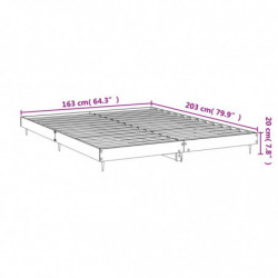 Bettgestell Braun Eichen-Optik 160x200 cm Holzwerkstoff