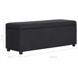 Bank mit Staufach 116 cm Schwarz Polyester