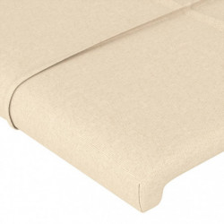 Bettgestell mit Kopfteil Creme 90x190 cm Stoff