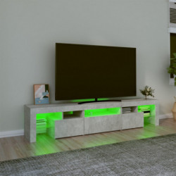 TV-Schrank mit LED-Leuchten Betongrau 200x36,5x40 cm