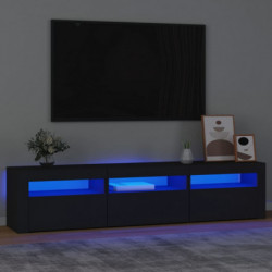 TV-Schrank mit LED-Leuchten Schwarz 180x35x40 cm