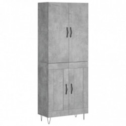 Highboard Betongrau 69,5x34x180 cm Holzwerkstoff