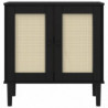 Sideboard SENJA Rattan-Optik Schwarz 80x35x80 cm Kiefernholz