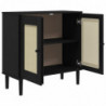 Sideboard SENJA Rattan-Optik Schwarz 80x35x80 cm Kiefernholz