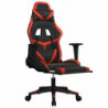 Gaming-Stuhl mit Fußstütze Schwarz und Rot Kunstleder