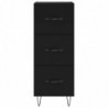 Highboard Schwarz 34,5x34x180 cm Holzwerkstoff