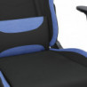 Gaming-Stuhl mit Massage & Fußstütze Schwarz und Blau Stoff