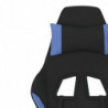 Gaming-Stuhl mit Massage & Fußstütze Schwarz und Blau Stoff