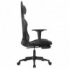 Gaming-Stuhl mit Fußstütze Schwarz und Grau Kunstleder