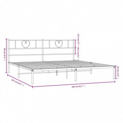 Bettgestell mit Kopfteil Metall Schwarz 200x200 cm