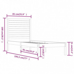 Massivholzbett 75x190 cm