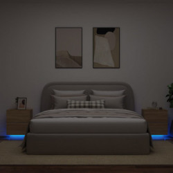 Nachttische mit LED-Leuchten 2 Stk. Sonoma Eiche Holzwerkstoff