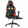 Gaming-Stuhl mit Fußstütze Schwarz und Orange Kunstleder