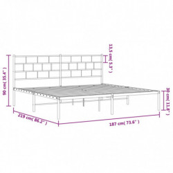 Bettgestell mit Kopfteil Metall Schwarz 183x213 cm