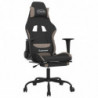 Gaming-Stuhl mit Fußstütze Schwarz und Taupe Stoff