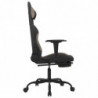 Gaming-Stuhl mit Fußstütze Schwarz und Taupe Stoff
