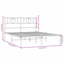 Bettgestell mit Kopfteil Metall Schwarz 160x200 cm