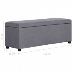 Bank mit Staufach 116 cm Hellgrau Polyester