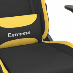 Gaming-Stuhl mit Fußstütze Schwarz und Gelb Stoff