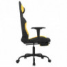 Gaming-Stuhl mit Massage & Fußstütze Schwarz und Gelb Stoff
