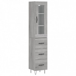 Highboard Grau Sonoma 34,5x34x180 cm Holzwerkstoff