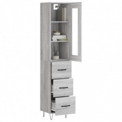 Highboard Grau Sonoma 34,5x34x180 cm Holzwerkstoff