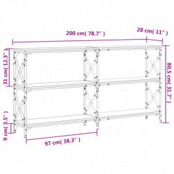 Konsolentisch Grau Sonoma 200x28x80,5 cm Holzwerkstoff