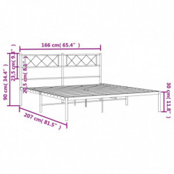 Bettgestell mit Kopfteil Metall Weiß 160x200 cm